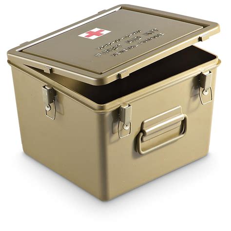 metal military medical deop box|military boxes for sale.